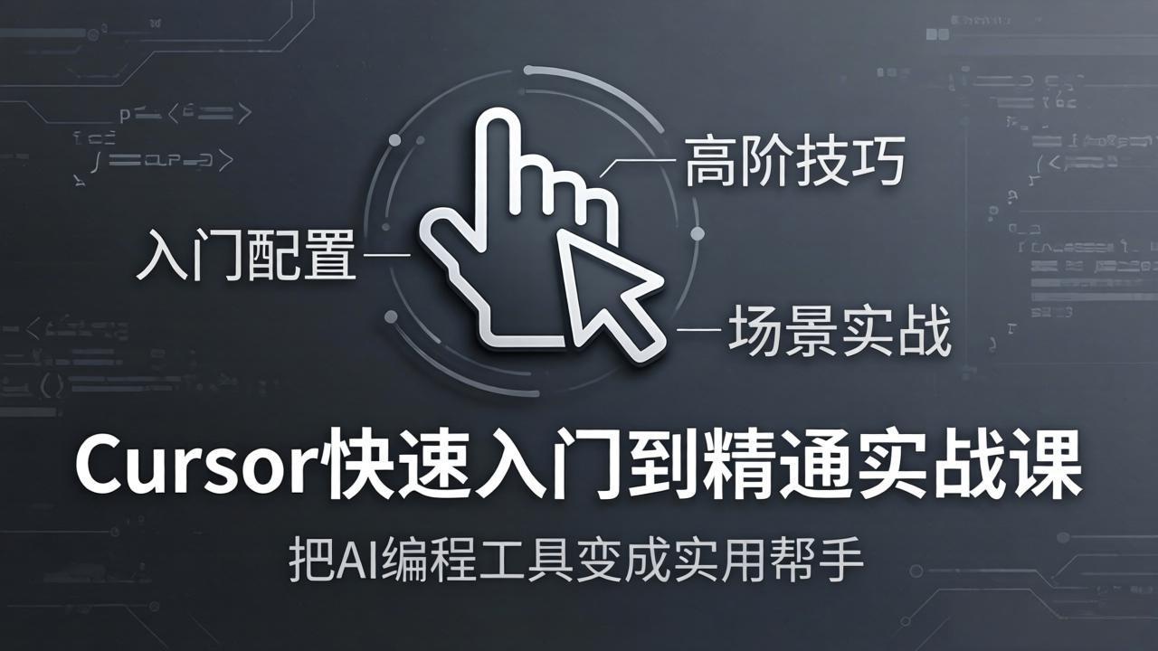 Cursor快速入门到精通实战课：入门配置+高阶技巧+场景实战，把AI编程工具变成实用帮手-云网创