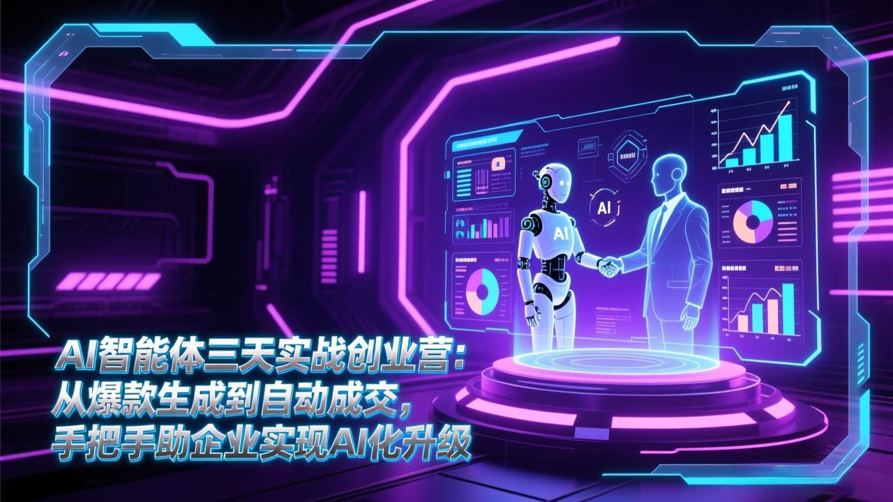 AI智能体三天实战创业营：从爆款生成到自动成交，手把手助企业实现AI化升级-云网创