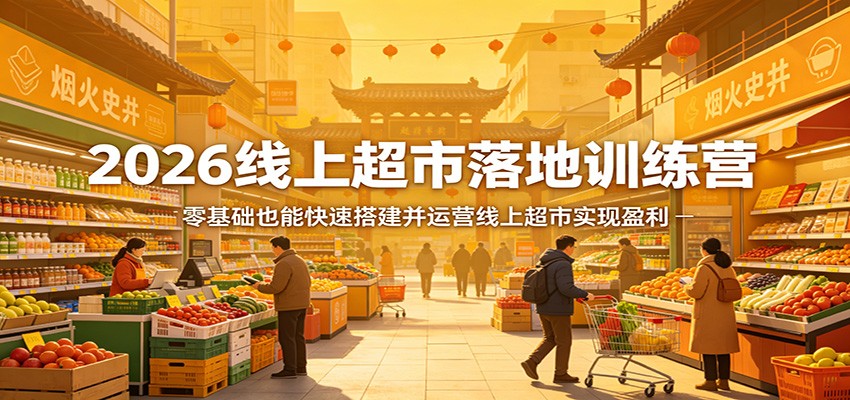 2026线上超市落地训练营,零基础也能快速搭建并运营线上超市实现盈利-云网创