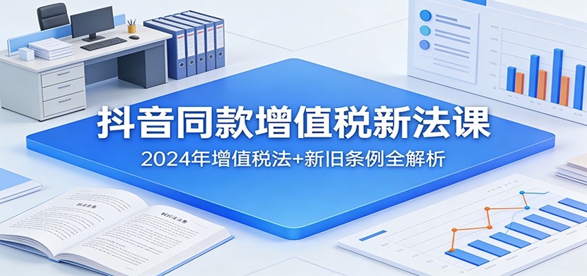 抖音同款增值税新法课：2024年增值税法+新旧条例全解析-云网创