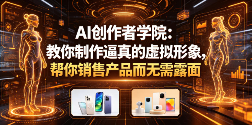 AI创作者学院:教你制作逼真的虚拟形象,帮你销售产品而无需露面【原创双语字幕】-云网创