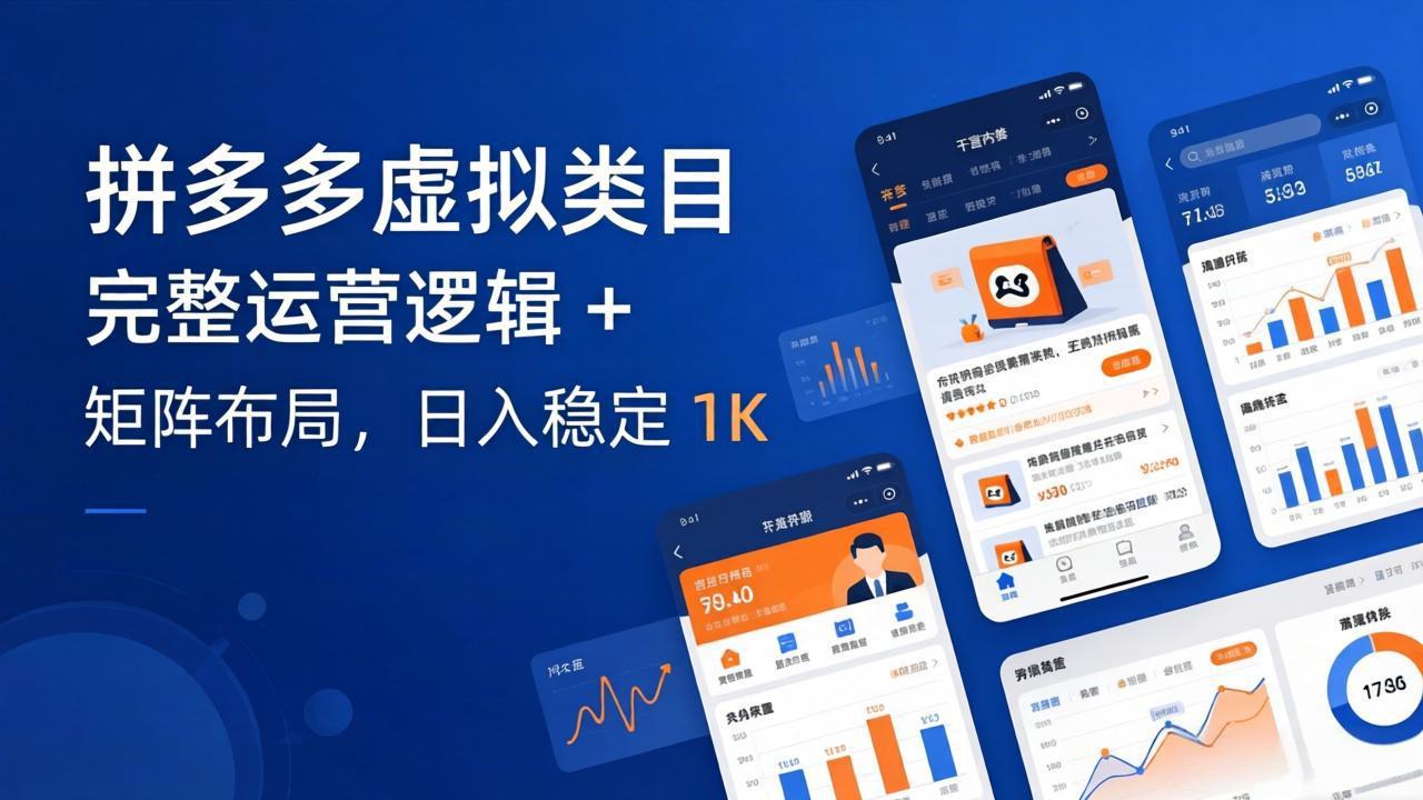 拼多多虚拟类目干货：完整运营逻辑 + 矩阵布局，日入稳定 1K-云网创
