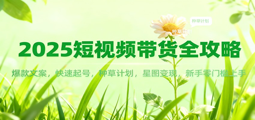2025短视频带货全攻略:爆款文案,快速起号,种草计划,星图变现,新手零门槛上手-云网创