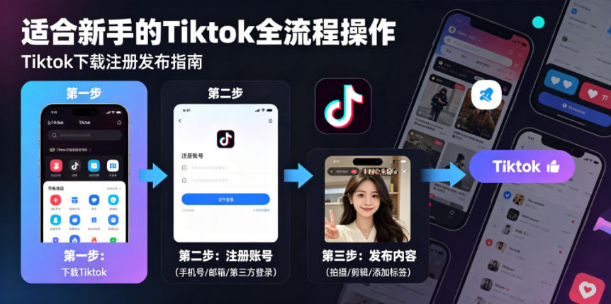 Tiktok下载注册发布,适合新手的Tiktok全流程操作-云网创