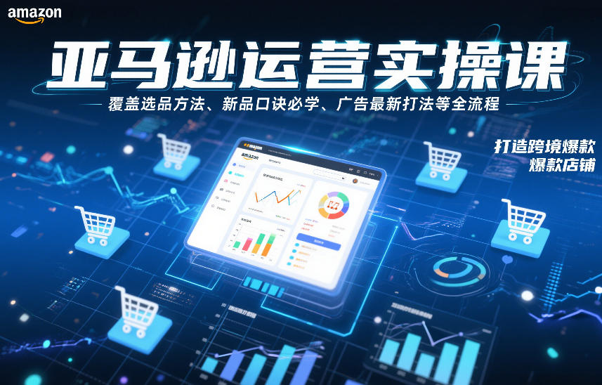 亚马逊运营实操课,覆盖选品方法、新品口诀必学、广告最新打法等全流程,打造跨境爆款店铺(更新4月)-云网创
