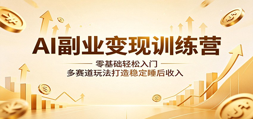 AI副业变现训练营:零基础轻松入门,多赛道玩法打造稳定睡后收入-云网创