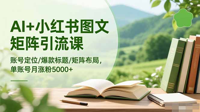 AI+小红书图文矩阵引流课：账号定位/爆款标题/矩阵布局/单账号月涨粉5000+-云网创