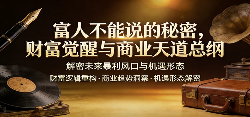 富人不能说的秘密，财富觉醒与商业天道总纲，解密未来暴利风口与机遇形态-云网创