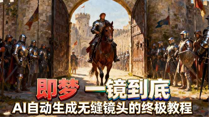 即梦AI一镜到底终极教程,智能补帧+运镜技巧,AI自动生成无缝丝滑长镜头高效出片-云网创