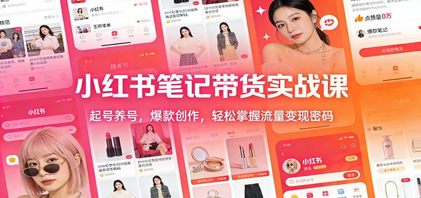 小红书笔记带货实战课:起号养号,爆款创作,轻松掌握流量变现密码-云网创