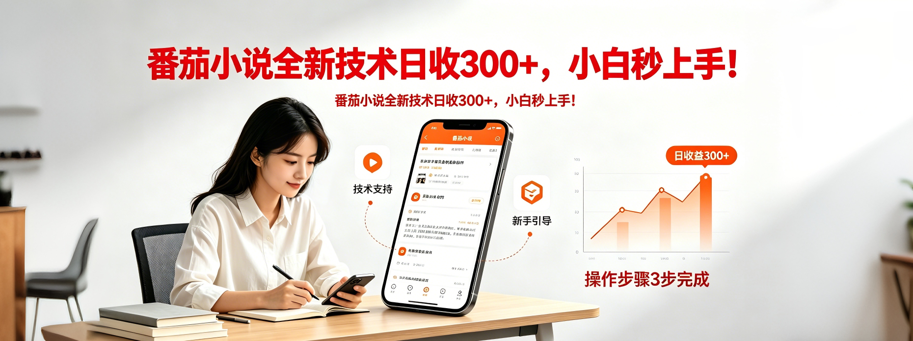 番茄小说全新技术全新玩法!无脑日收300+-云网创