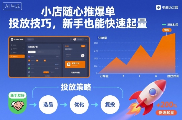小店随心推爆单投放技巧,新手也能快速起量-云网创