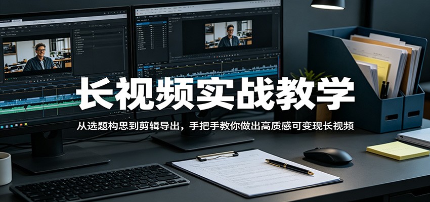 长视频实战教学，从选题构思到剪辑导出，手把手教你做出高质感可变现长视频-云网创