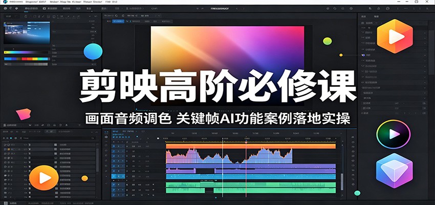 剪映高阶必修课：画面音频调色，关键帧AI功能案例落地实操-云网创