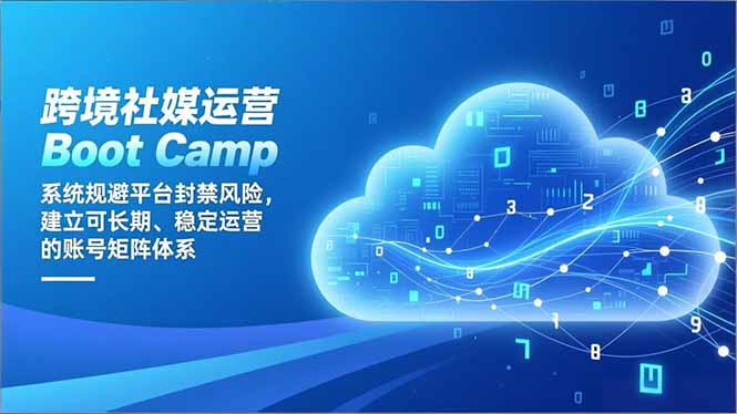 跨境社媒运营Boot Camp:系统规避平台封禁风险,建立可长期、稳定运营的账号矩阵体系-云网创