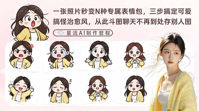 一张照片秒变N种专属表情包，三步搞定可爱搞怪治愈风，从此斗图聊天不再到处存别人图-云网创