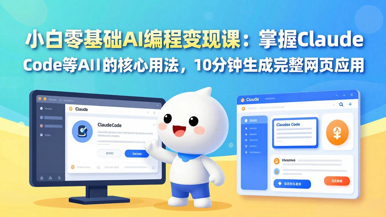 小白零基础AI编程变现课:掌握Claude Code等AI工具的核心用法,10分钟生成完整网页应用-云网创