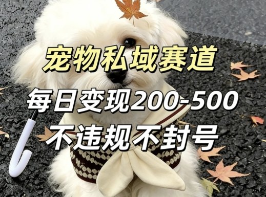 私域宠物项目赛道，单日变现2-5张，每天都可操作不违规不封号-云网创