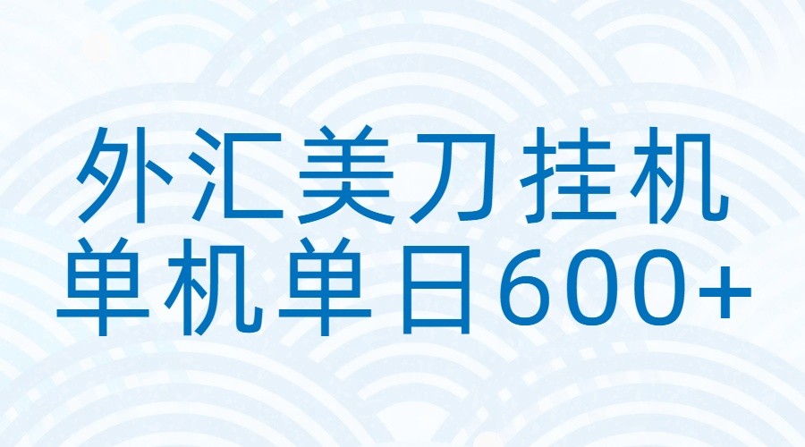 外汇美刀挂机：全自动挂机赚美金，单机600+-云网创
