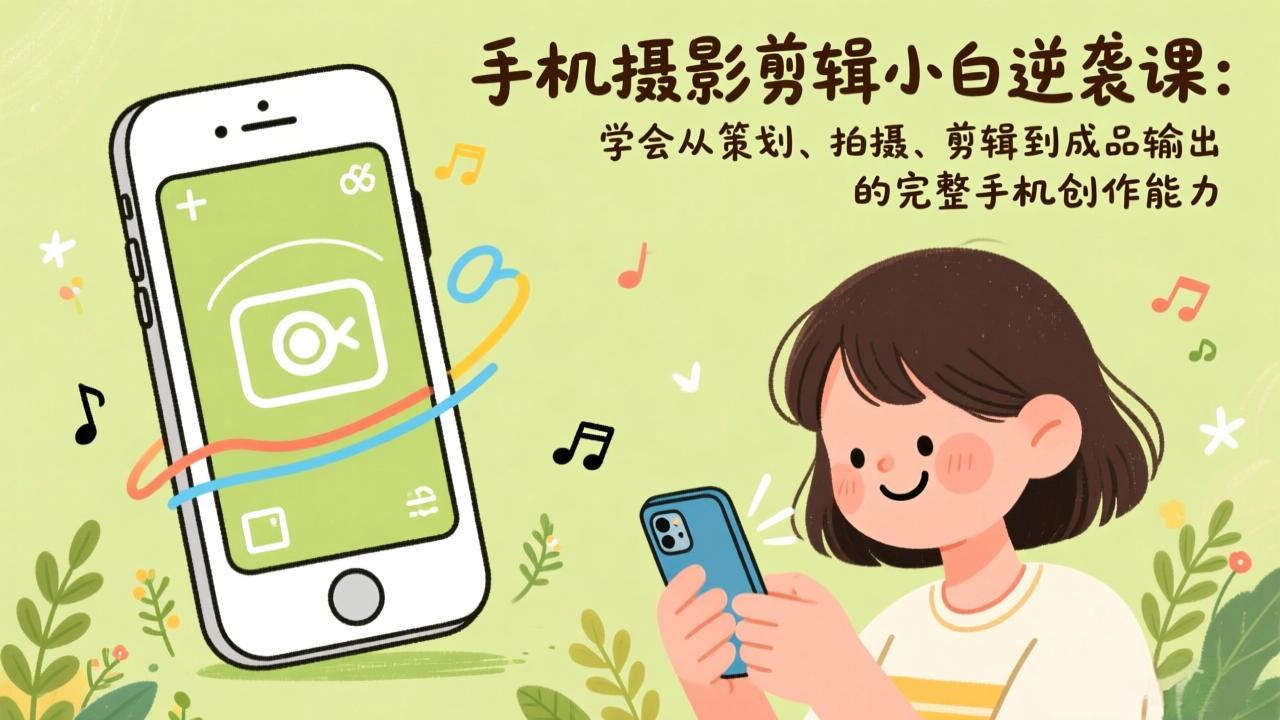 手机摄影剪辑小白逆袭课:学会从策划、拍摄、剪辑到成品输出的完整手机创作能力-云网创