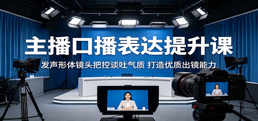 主播口播表达提升课:发声形体镜头把控谈吐气质,打造优质出镜能力-云网创