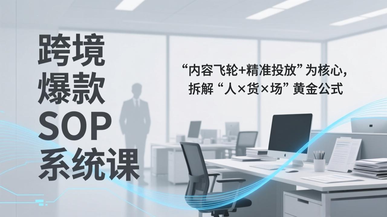 跨境爆款SOP系统课,“内容飞轮+精准投放”为核心,拆解“人×货×场”黄金公式-云网创