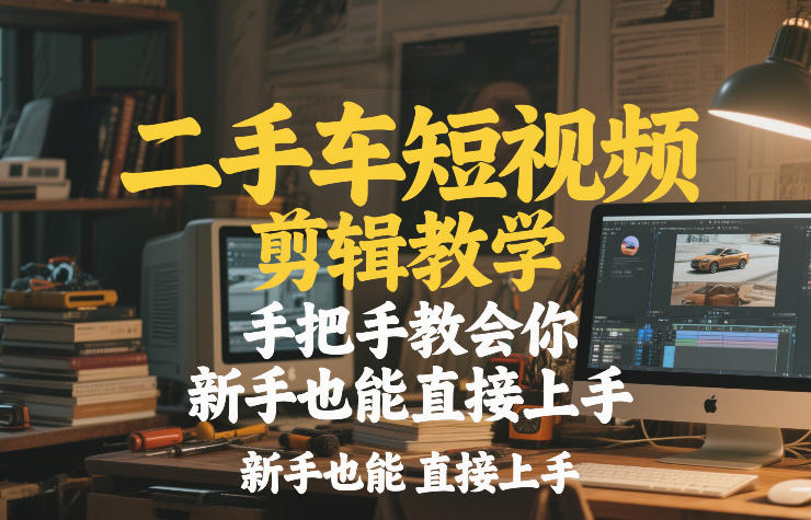 二手车短视频剪辑教学,手把手教会你,新手也能直接上手-云网创