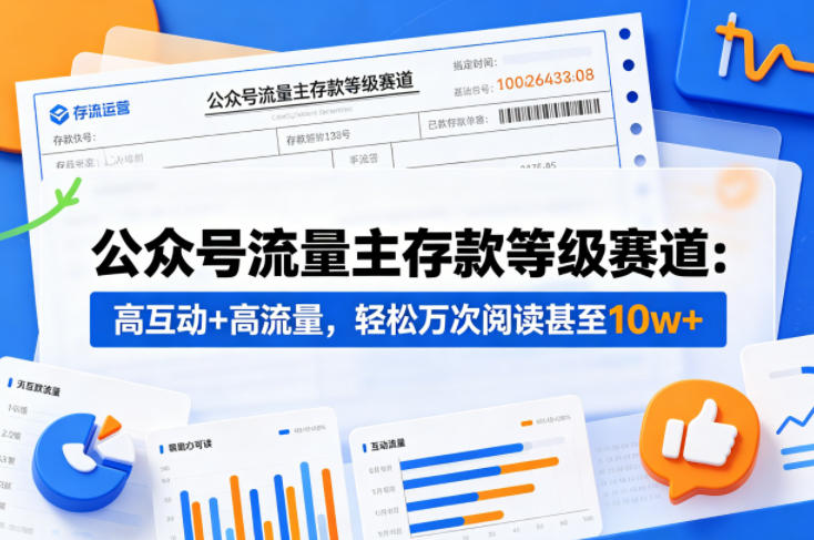 公众号流量主之存款等级赛道,高互动+高流量,轻松达到万次阅读,甚至10w+-云网创