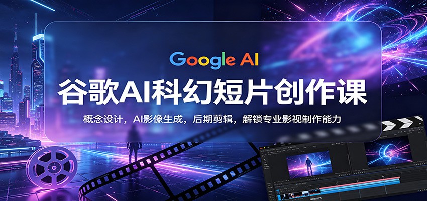 谷歌AI科幻短片创作课：概念设计，AI影像生成，后期剪辑，解锁专业影视制作能力-云网创