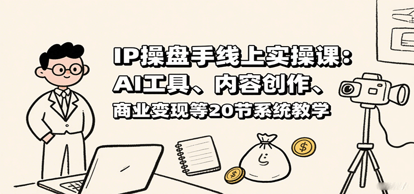 IP操盘手线上实操课:AI工具、内容创作、商业变现等20节系统教学-云网创