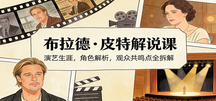 演员说-布拉德.皮特解说课：演艺生涯，角色解析，观众共鸣点全拆解-云网创