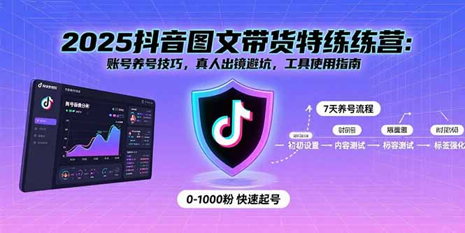 2025抖音图文带货特练营:账号养号技巧,真人出镜避坑,工具使用指南-云网创