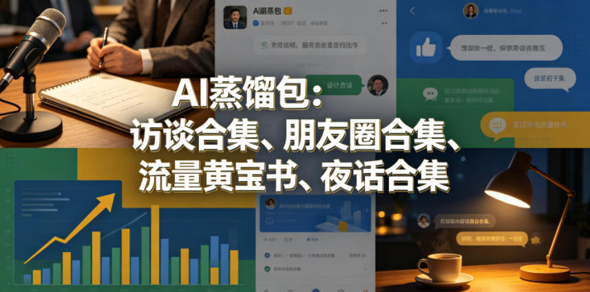 AI蒸馏包:访谈合集、朋友圈合集、流量黄宝书、夜话合集【文档】-云网创