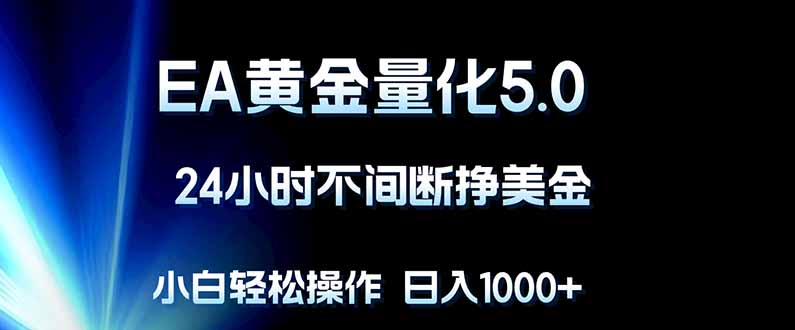 EA黄金量化5.0,24小时不间断挣美金,小白轻松上手,日入1000+-云网创