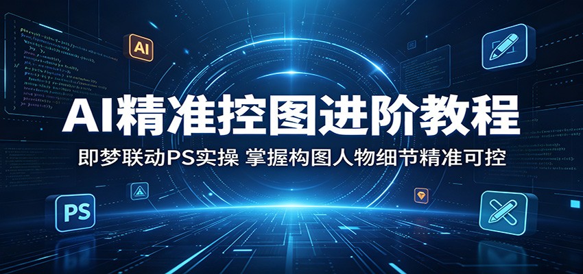 AI精准控图进阶教程：即梦联动PS实操，掌握构图人物细节精准可控-云网创
