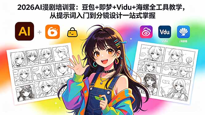 2026AI漫剧培训营:豆包+即梦+Vidu+海螺全工具教学,从提示词入门到分镜设计一站式掌握-云网创