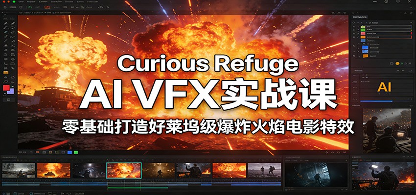 Curious Refuge AI VFX实战课,零基础打造好莱坞级爆炸火焰电影特效-云网创