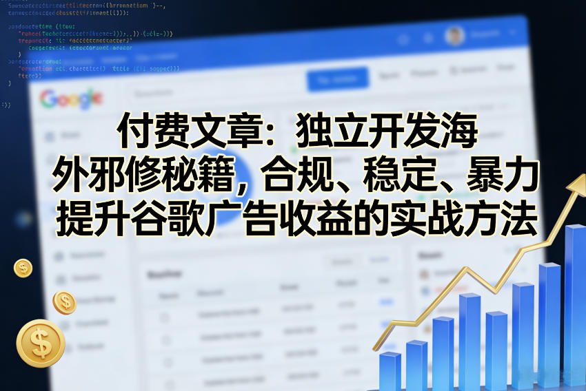 付费文章:独立开发海外邪修秘籍,合规、稳定、暴力提升谷歌广告收益的实战方法-云网创