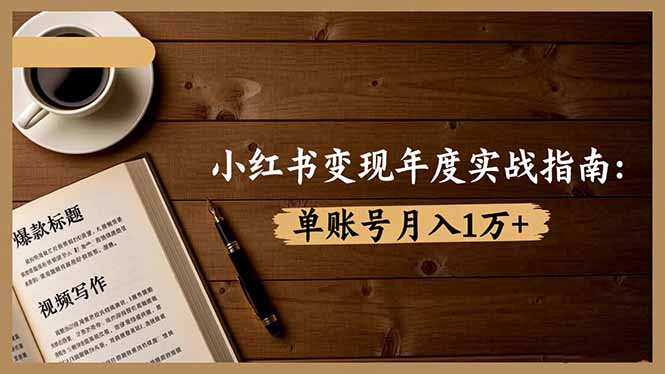 小红书变现年度实战指南：7大变现方式/爆款标题/视频写作，单账号月入1万+-云网创