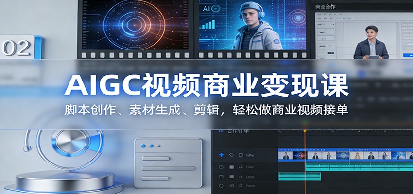 AIGC视频商业变现课：脚本创作、素材生成、剪辑，轻松做商业视频接单-云网创