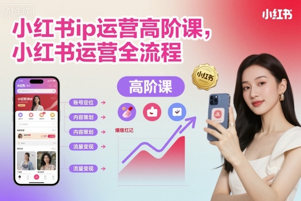 小红书ip运营高阶课，小红书运营全流程-云网创