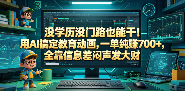 没学历没门路也能干!用AI搞定教育动画,一单纯賺700+,全靠信息差闷声发大财【揭秘】-云网创