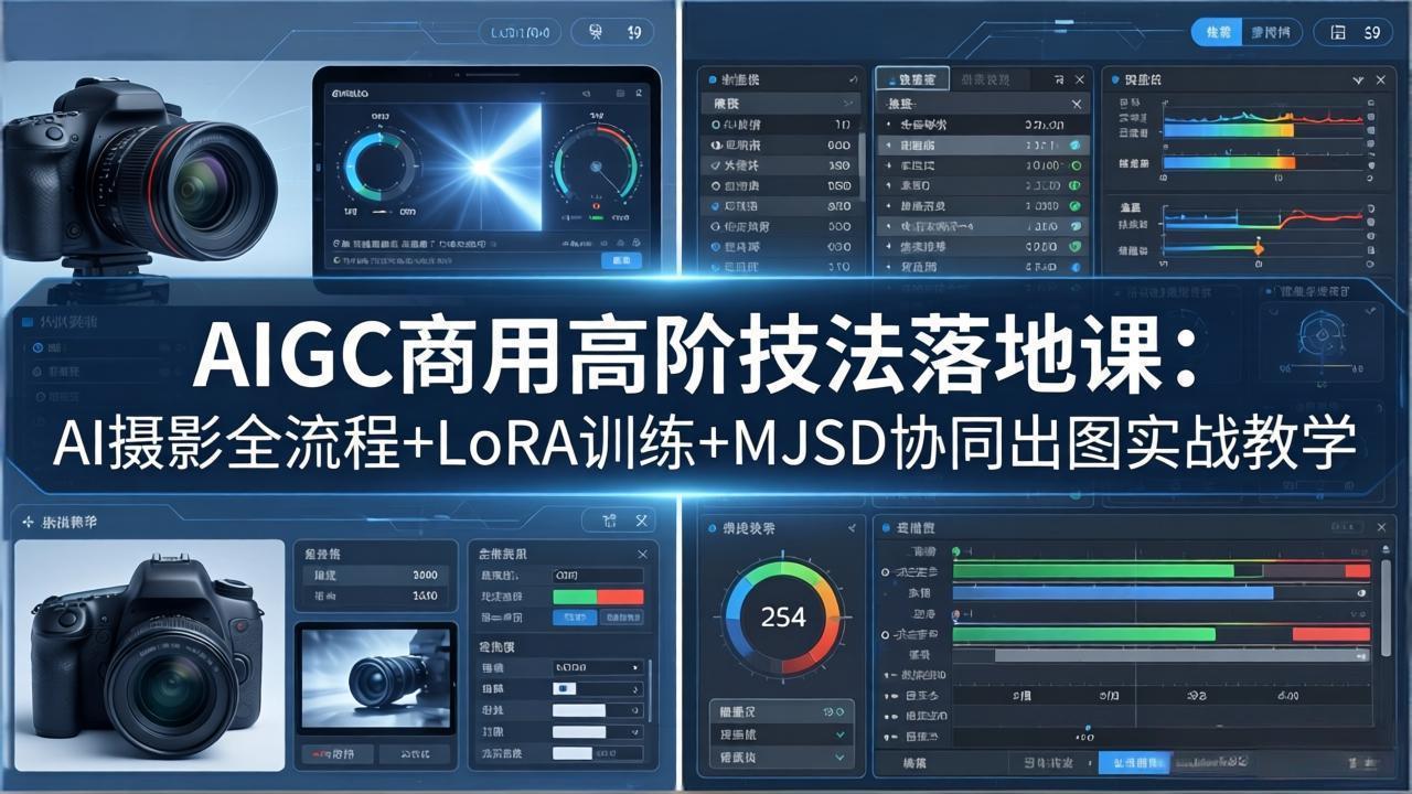 AIGC商用高阶技法落地课:AI摄影全流程+LoRA训练+MJSD协同出图实战教学-云网创