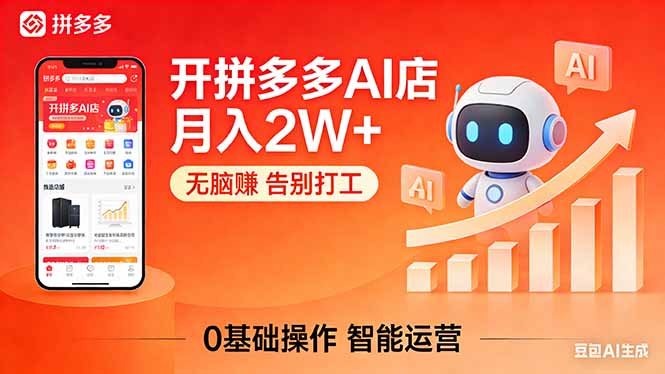 开一家拼多多AI店,月入2W+,无脑赚,告别打工,附SOP手册-云网创