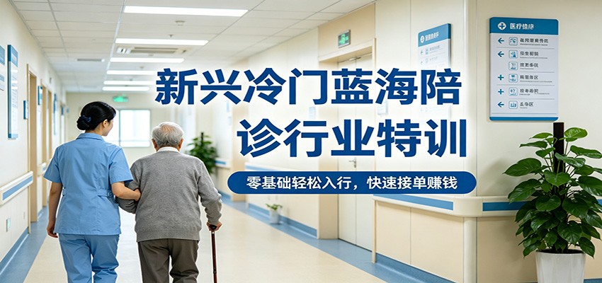 新兴冷门蓝海陪诊行业特训，零基础轻松入行，快速接单赚钱-云网创