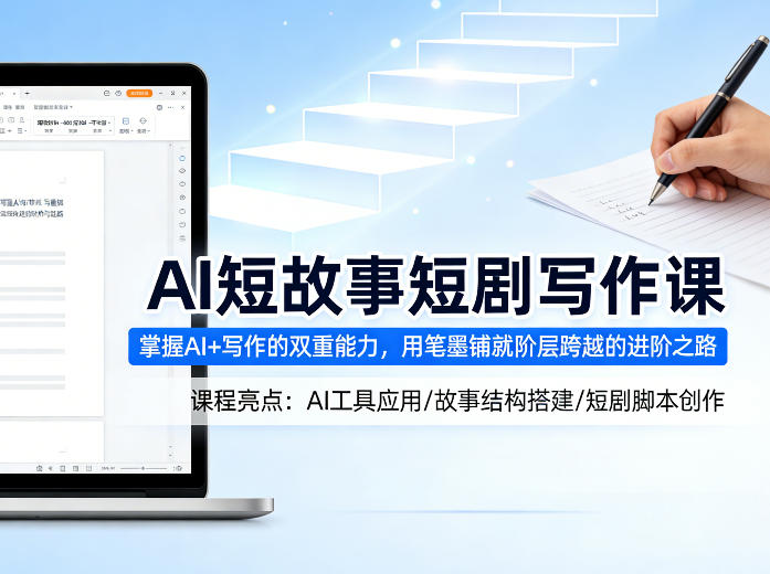 AI短故事短剧写作课，掌握AI+写作的双重能力，用笔墨铺就阶层跨越的进阶之路-云网创