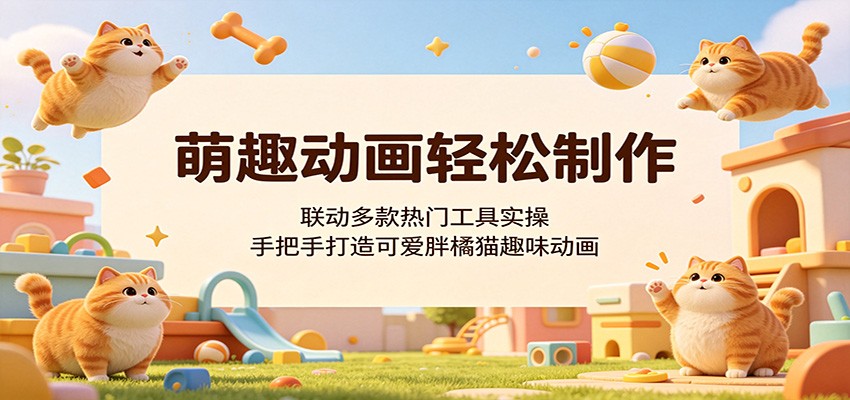 萌趣动画轻松制作,联动多款热门工具实操,手把手打造可爱胖橘猫趣味动画-云网创