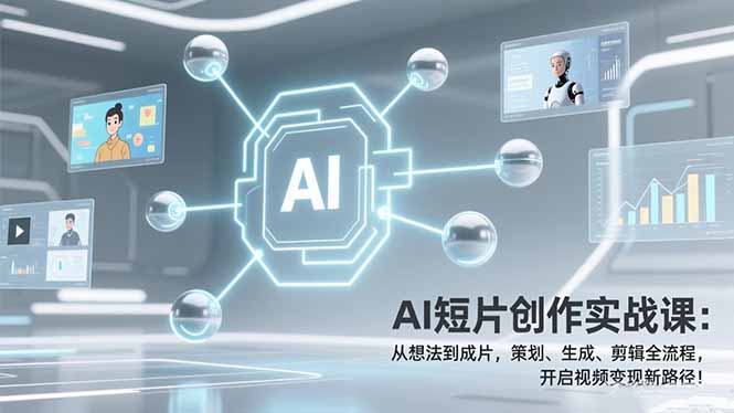 AI短片创作实战课:从想法到成片,策划、生成、剪辑全流程,开启视频变现新路径!-云网创