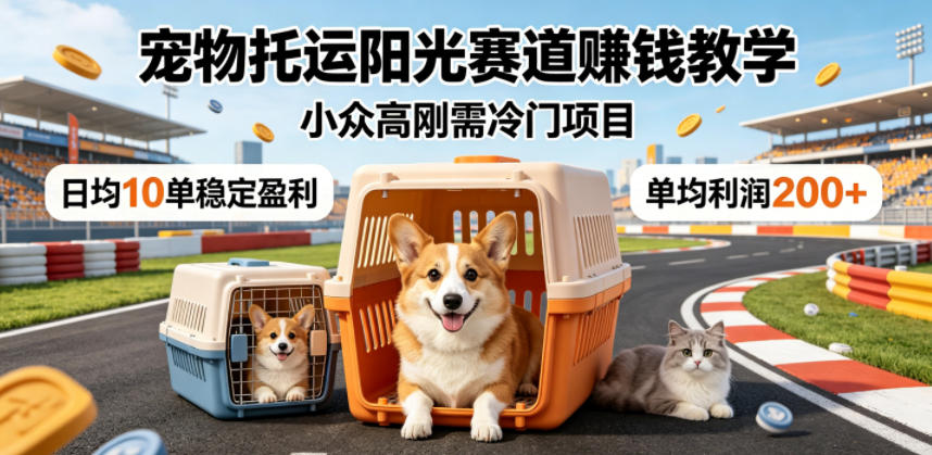 宠物托运阳光赛道賺钱教学,小众高刚需冷门项目,日均10单稳定盈利,单均利润200+-云网创