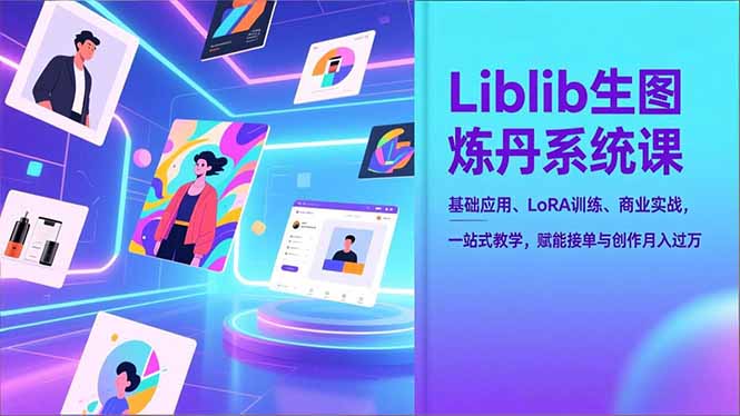 Liblib生图炼丹系统课,基础应用、LoRA训练、商业实战,一站式教学,赋能接单与创作月入过万-云网创